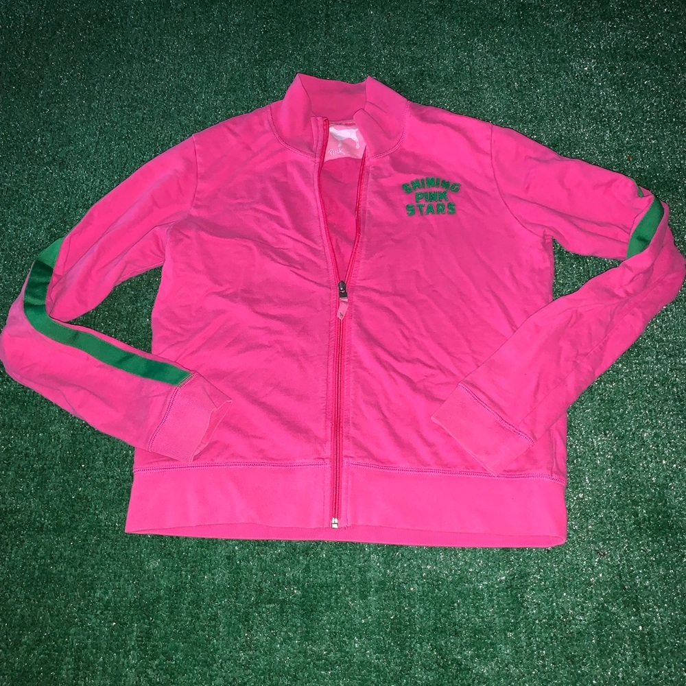 Victoria Secret Shining Pink Stars Zip Up Jacket RARE!